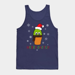 Merry Cactus - Cute Cactus With Christmas Scarf Tank Top